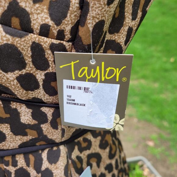 Taylor Brown & Black Leopard Print A-line Sleeveless Dress size 6 - Picture 11 of 13